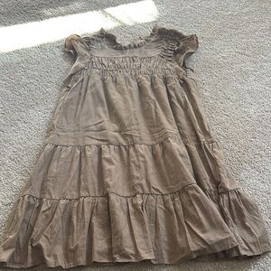 HYFVE Tan Smocked Tiered Sundress